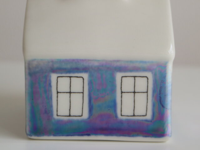 【窓立体型】ARABIA ヘルヤ ハウスキャンドルホルダー Talo ブルー ARABIA - 【窓立体型】ARABIA ヘルヤ ハウスキャンドルホルダー