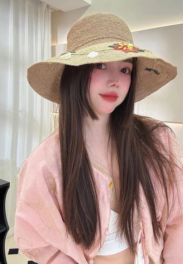 wicagrocery 麦わら帽子 ラフィアハット　ビンテージ素材 wicagrocery 麦わら帽子 ラフィアハット ビンテージ素材