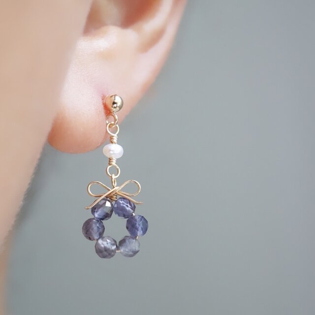 お得セット】「スミレの花結」ピアス イヤリング ネックレス 