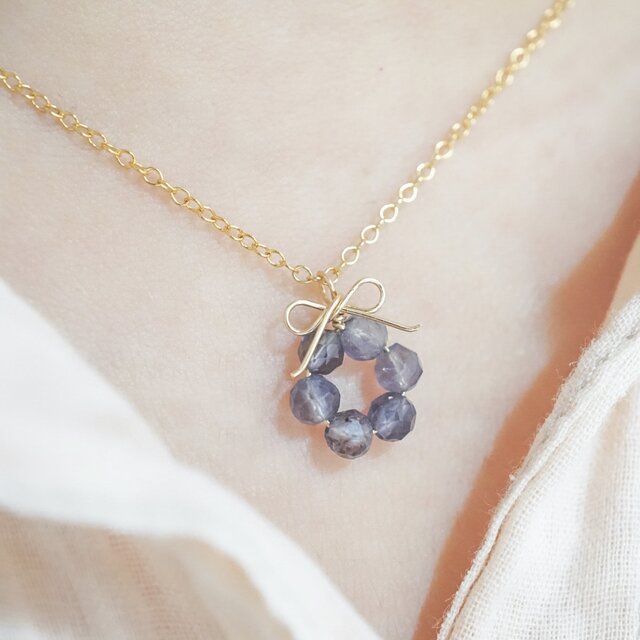 お得セット】「スミレの花結」ピアス イヤリング ネックレス 