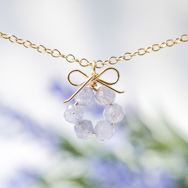 お得セット】「勿忘草の花結」ピアス イヤリング ネックレス 