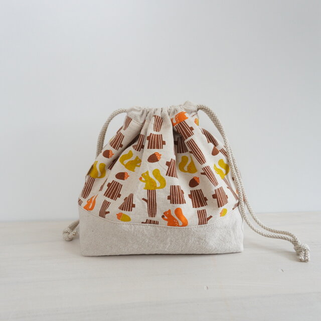 巾着　マチあり　リス