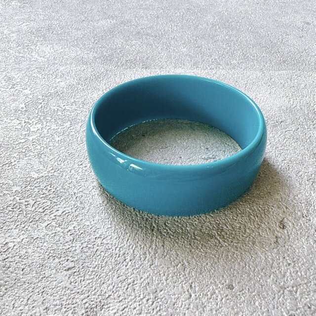 B143-ヴィンテージバングル U.S.A. 1970〜80s Turquoise Blue Acrylic