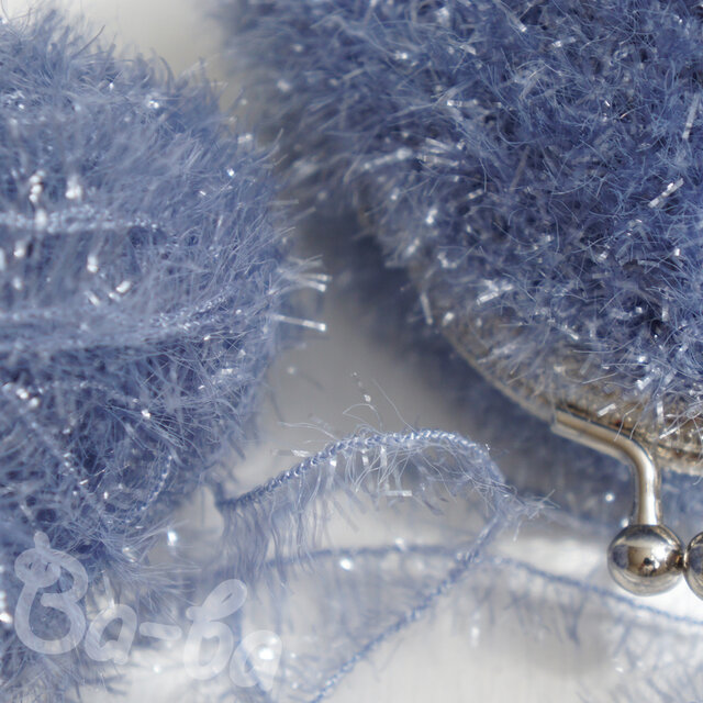 ばあば☆スクラビーヤーンのキラキラがま口（hyacinth・C1768）　