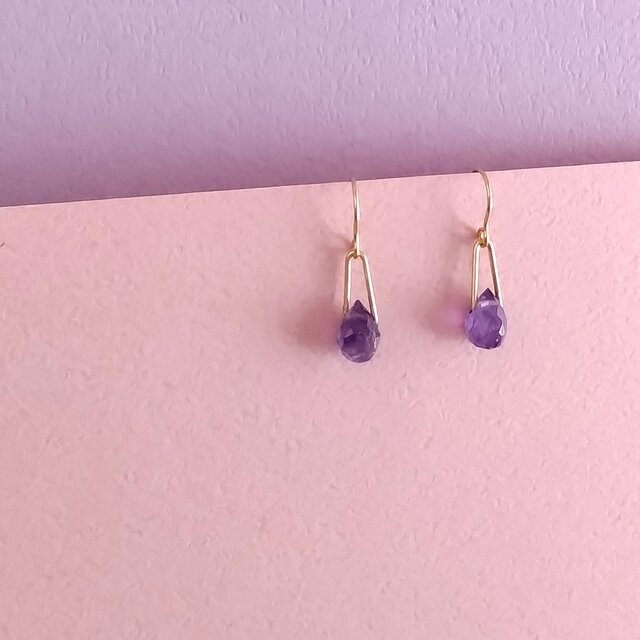 Retro modern / amethyst 14kgf (2月の誕生石アメシスト)