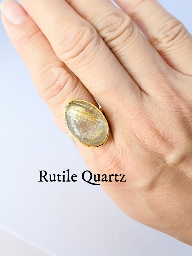 【超特価】 最新作「ルチルクォーツ」の世界でひとつの天然石リング | iichi アクセサリー