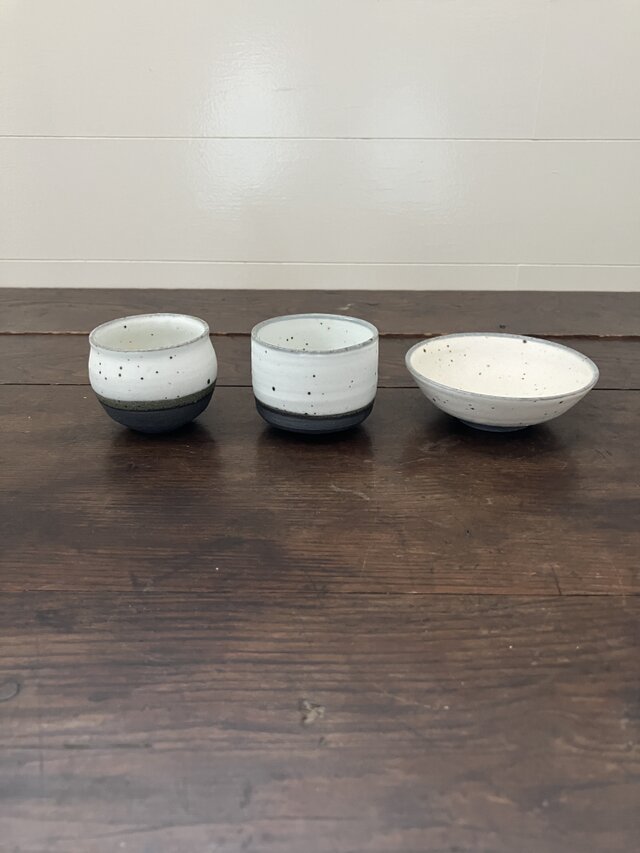 粉引　利き器(キキキ)セット