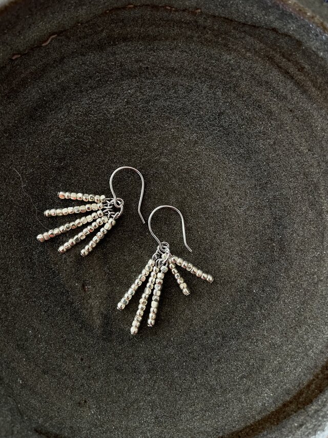 メタリックビーズピアス no.094