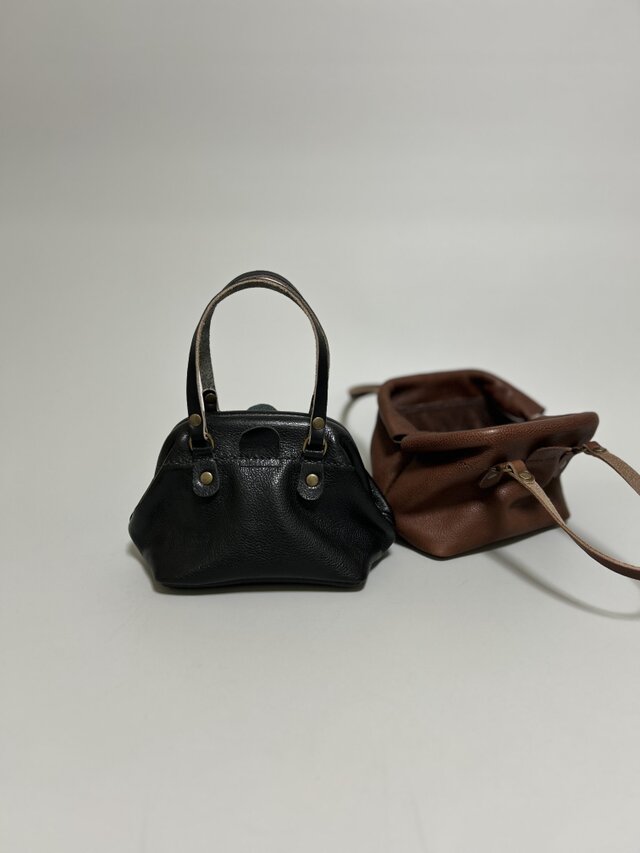 12000円→9900円姫路レザーminiドクターバック◆黒　ポシェット　車掌バックボストンバック