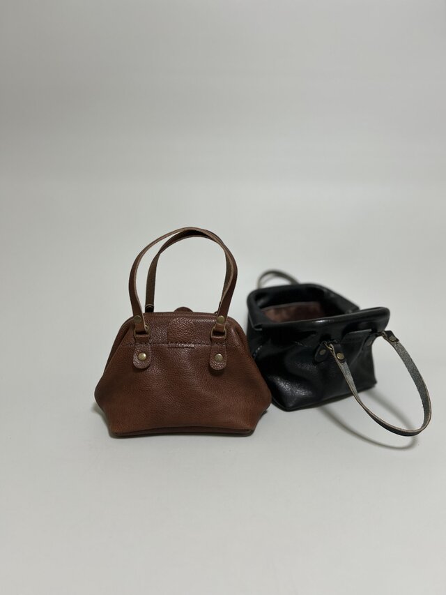 12000円→9900円姫路レザーminiドクターバック◆焦げ茶　ポシェット車掌バックボストンバック