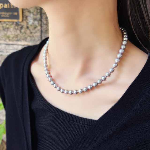 シルバーパール（淡水真珠）の一連ネックレス ～銀花 | iichi 日々の