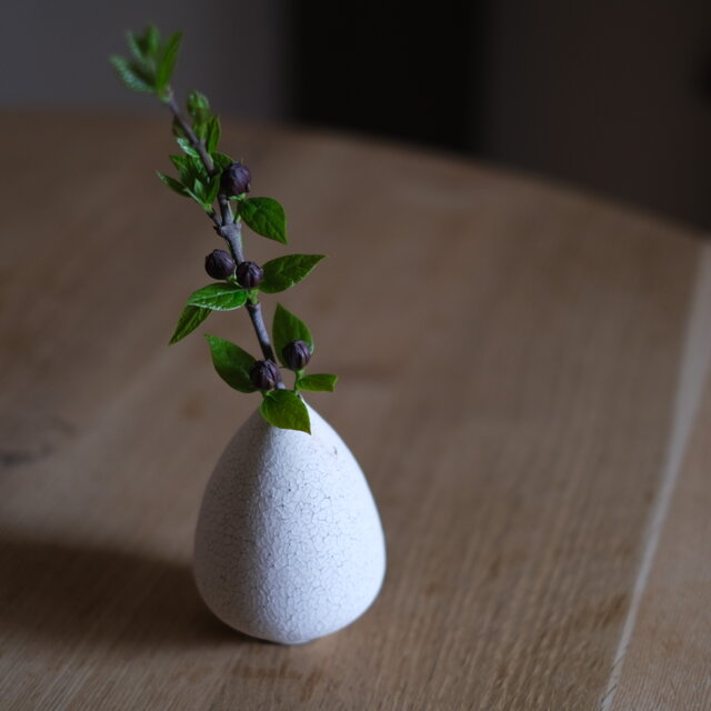 貫入粉引　一輪挿し　t-41