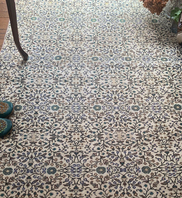 大判 ボタニカル236×117 アースカラー アイボリー トルコヴィンテージ