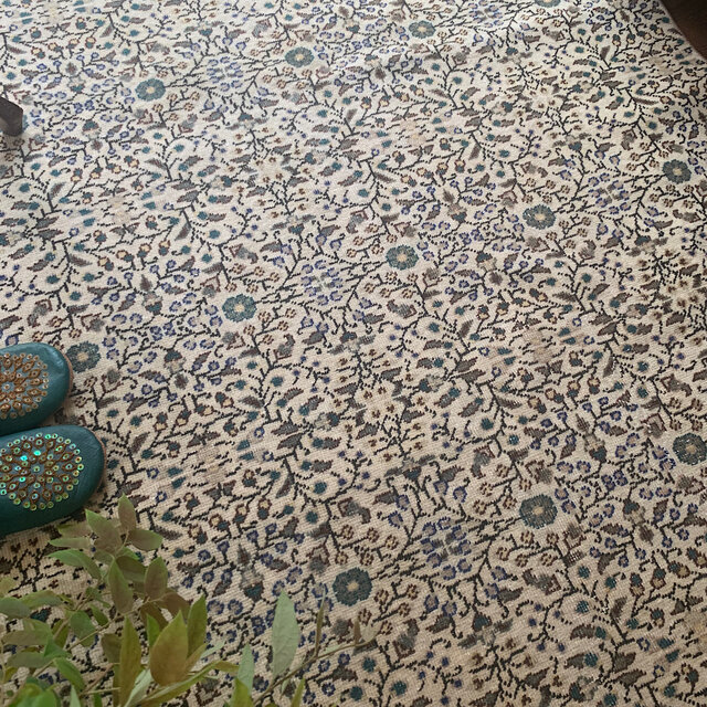 大判 ボタニカル236×117 アースカラー アイボリー トルコヴィンテージ