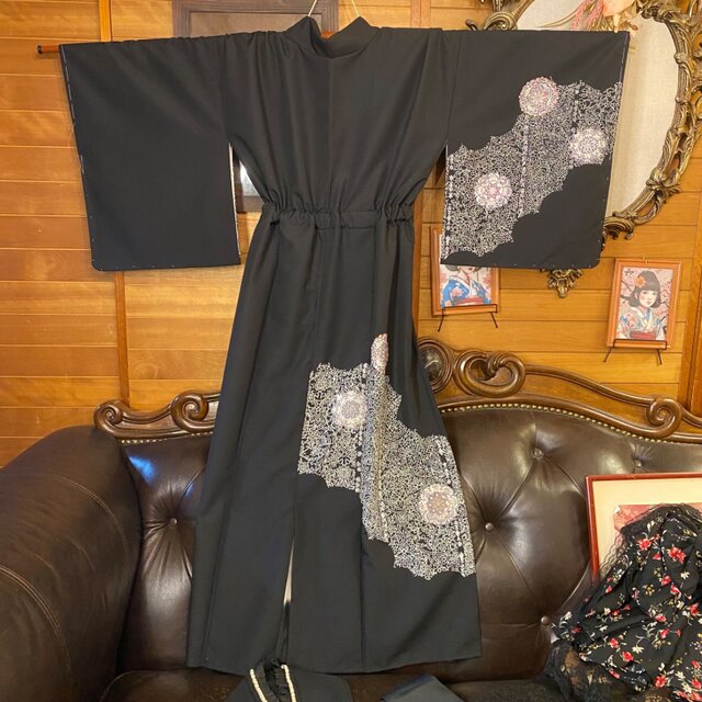 お手軽価格で贈りやすい 付け下げ 着物 ロング ワンピース ドレス ハンドメイド リメイク 着物・浴衣