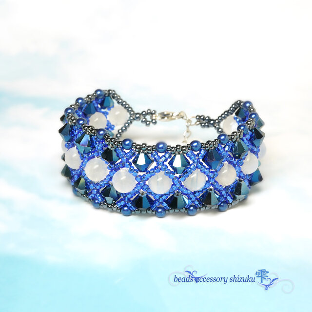 天然石アーガイルブレスＬ＊ロイヤルブルームーンストーン