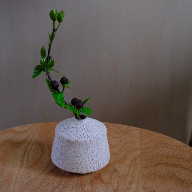 貫入粉引　一輪挿し　t-45