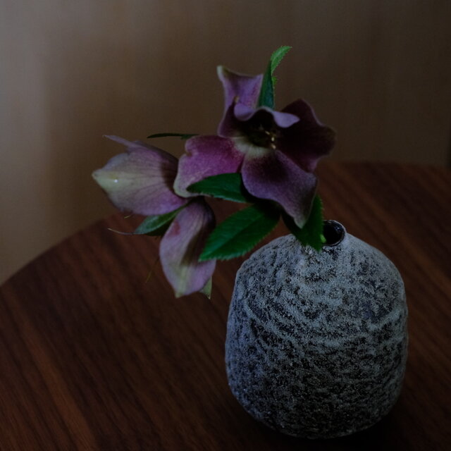 灰砂釉　一輪挿し　t-52