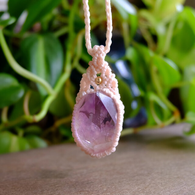 ファントムアメジスト マクラメ編みネックレス他1点同梱 ファントム