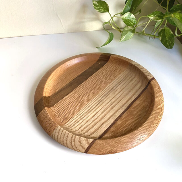 寄せ木のリムプレート　Φ23.7cm