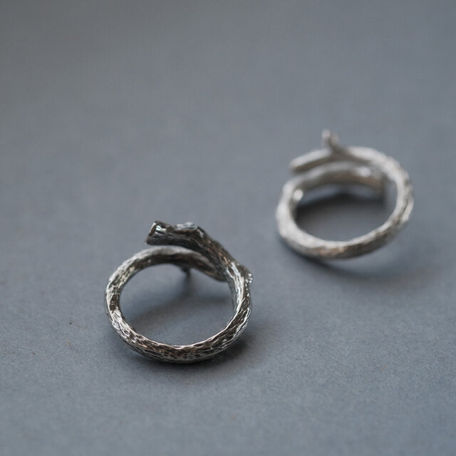 無骨な 古木に咲く花 メンズ ユニセックス リング シルバー925