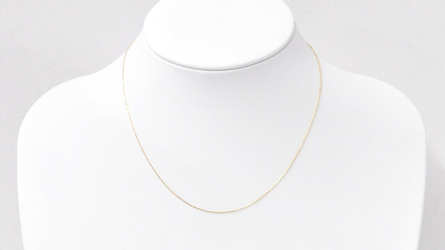 K10YG カットアズキ チェーン ネックレス 約40cm 線径約0.24mm BO059CI