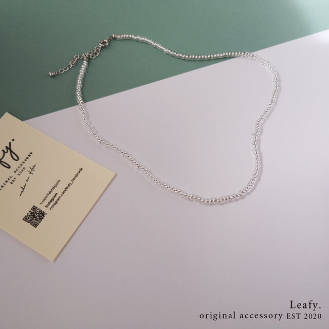 クリアビーズ と水晶ネックレス クリアビーズネックレス | レディース