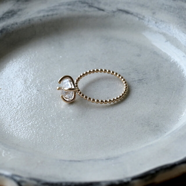 コスモ　14kgf ハーキマーダイヤモンド 『3点セット』 14kgfハーキマーダイヤモンドリング dot grand | iichi 日々の