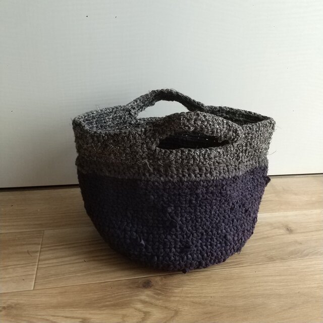 着物リメイク裂き編みバッグ