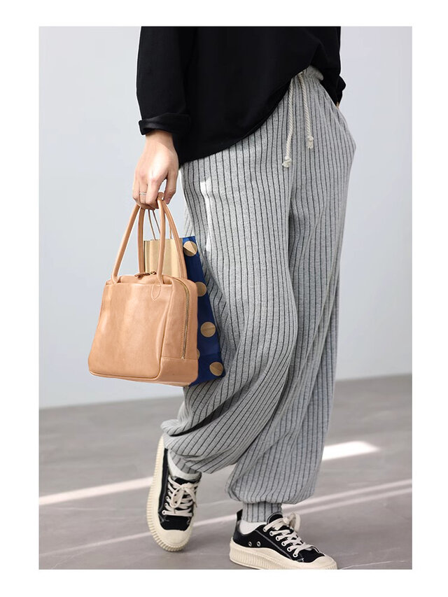 【柔らかいヌメ革】トートバッグミニスクエアバッグ｜手提げに便利な上品デザイン