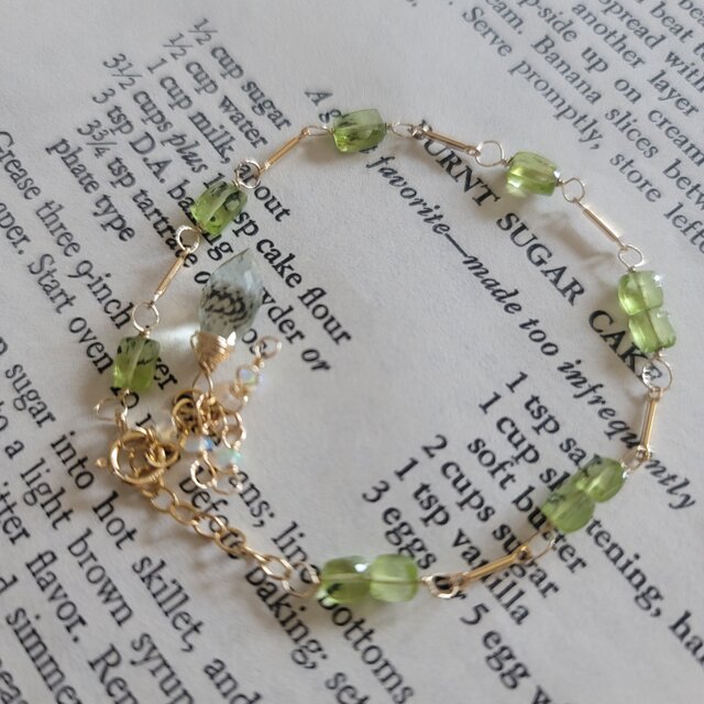 14kgf＊グリーンアメジストのブレスレット