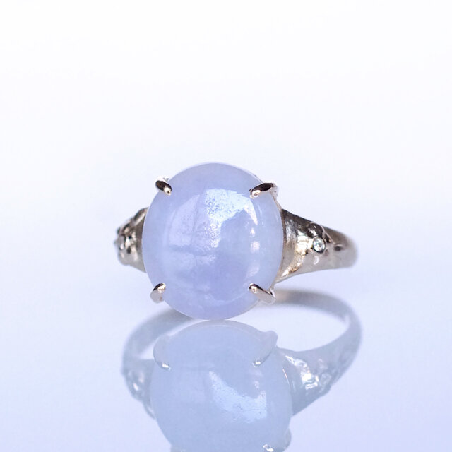 ラベンダー翡翠 オーバルカットリング HANDMADE】PT950 ラベンダー翡翠 5.002ct リング バイオレット