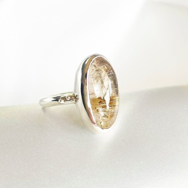 ハンドメイド ワイヤーリング ルチルクォーツ② ハンドメイド ワイヤー