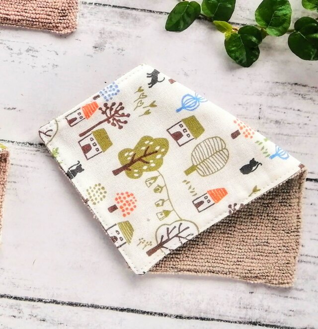 森の家　ハーフハンカチ　タオルハンカチ　プチギフト　名入れ