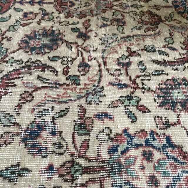 119×119 ボタニカル模様 クリームベージュ 正方形 トルコ