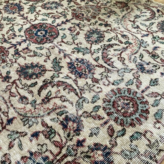 119×119 ボタニカル模様 クリームベージュ 正方形 トルコ