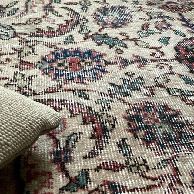119×119 ボタニカル模様 クリームベージュ 正方形 トルコ