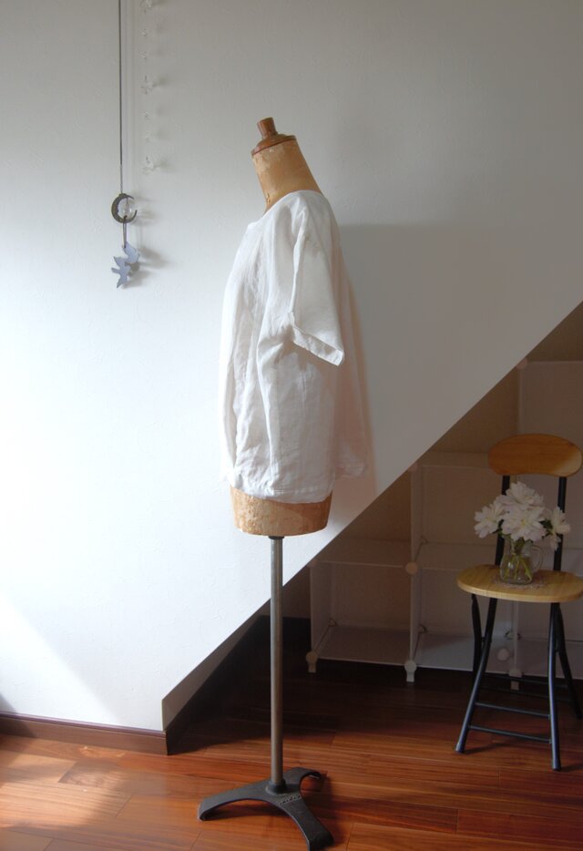 展示品 本麻 白のブラウス 着物リメイク | iichi 日々の暮らしを