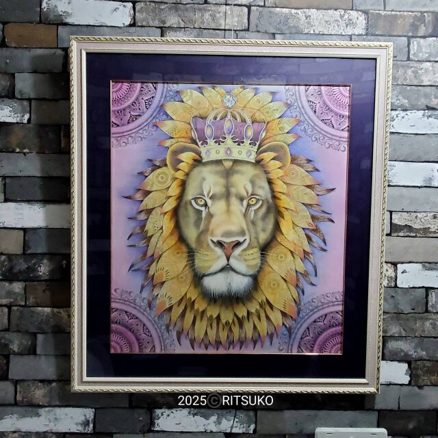 絵画　アート　原画　インテリア　花　ライオン　動物　カラフル　ロボット　赤　金 Amazon.co.jp: 絵画 アート 原画 インテリア 花 ライオン 動物