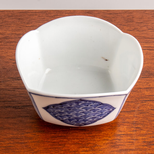 信頼 京焼 平安文泉 染付太公望帆船文 日々の iichi | E373 四方鉢 工芸品