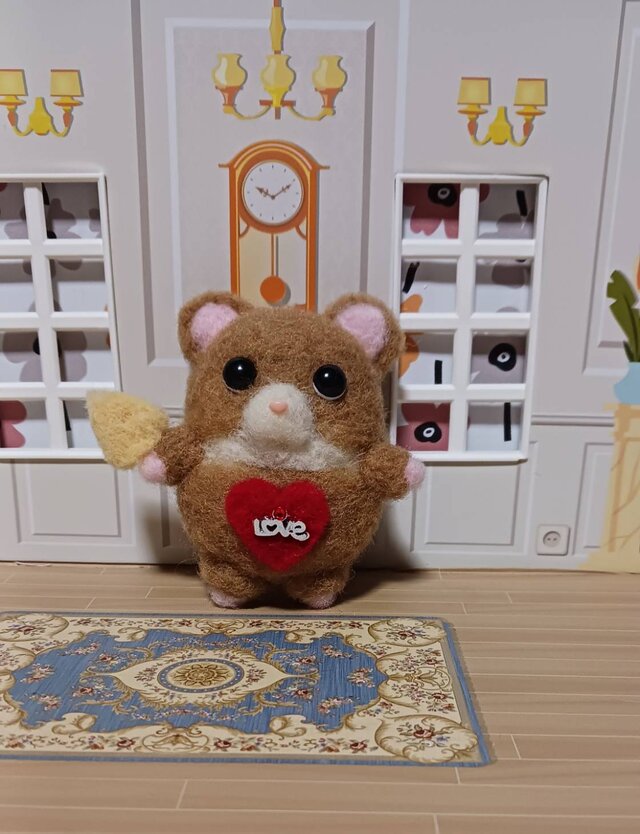 羊毛フェルト ハムスターチーズ美味しそう