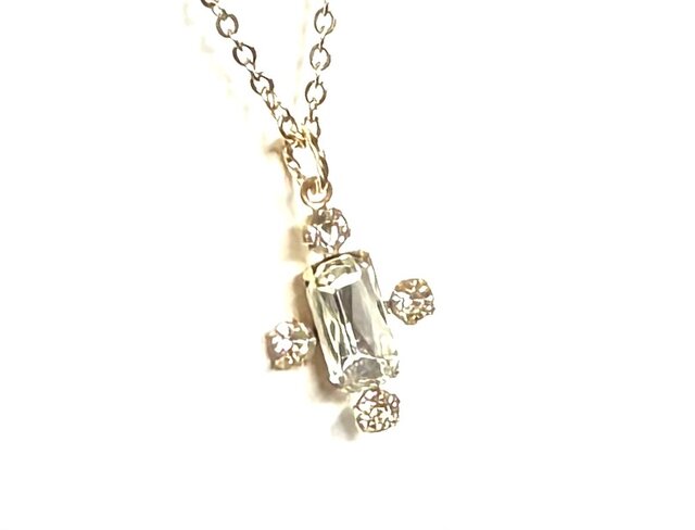 ヴィンテージ swarovski クリスタル クロス 十字架 ネックレス
