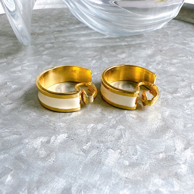 ヴィンテージ イヤリング Deco bijou / ヴィンテージ風スクエアイヤリング［Gold/Silver］