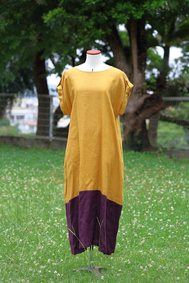 Be by Be You tiful マスタード色リネンのワンピース