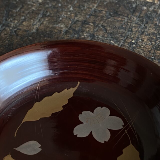 茶道具 香合（こうごう） 桜木地文箱形香合 紅葉流水蒔絵 佐々木