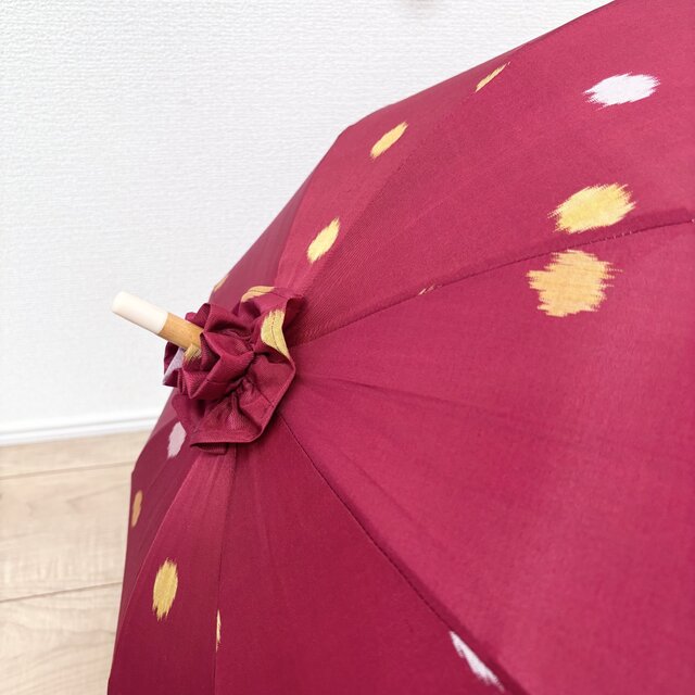 ハンドメイド　着物から作った日傘　朱夏 着物から作った日傘 朱夏 | iichi 日々の暮らしを心地よくする