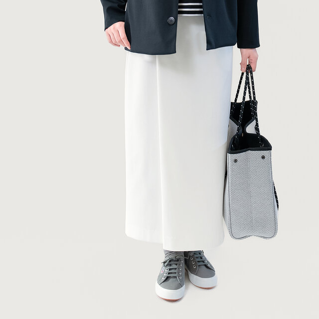 fs ドライ 吸水速乾 楽なのにきちんと見える フェイクスリット タイトスカート オフ白 ●SHANNON-TSK-WH●