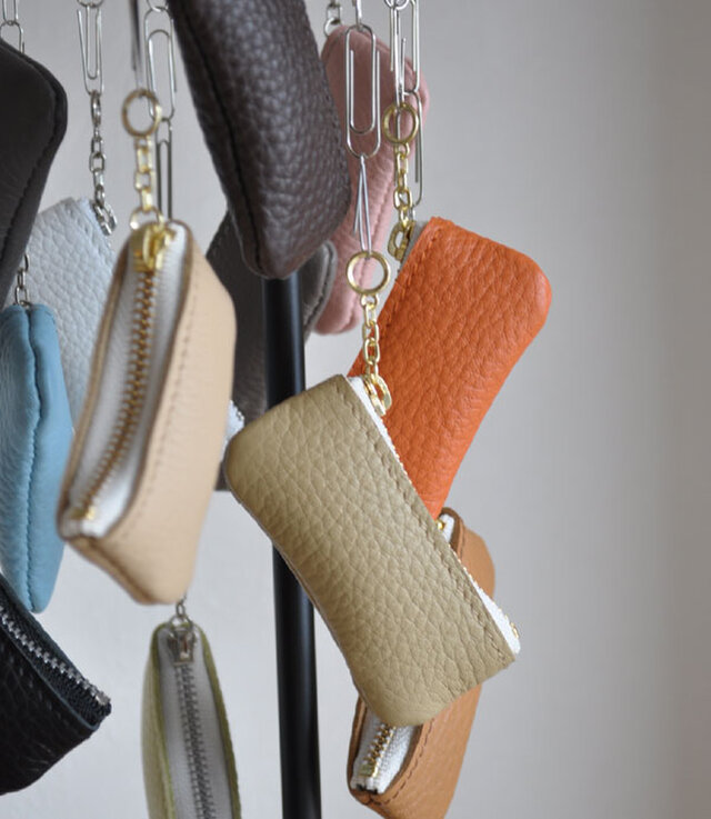 ちびちびジップケース　ベージュ