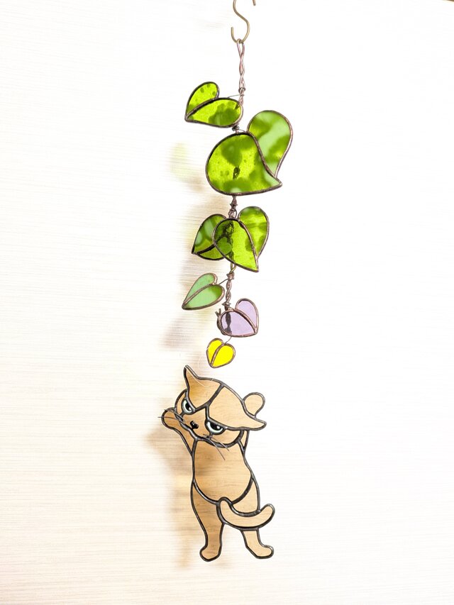 ステンドグラスのガーランド猫−C