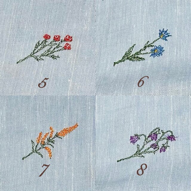 花柄刺繍ハンカチ 花柄刺繍ハンカチ3点セット - メルカリ